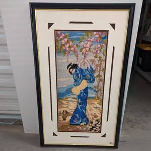 Vintage Crossstitch Geisha